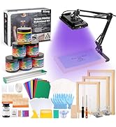 Pllieay 32 Pieces Screen Printing Kit, All-in-One Silk Screen Printing Kit, Screen Printing Suppl...