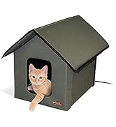 K&amp;H Pet Products Original Outdoor Heated Kitty House Cat Shelter 19 X 22 X 17 Inches - Heated or ...