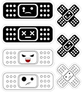MOXRUQ 7-Piece Funny Car Bandaid Stickers, Waterproof Band Aid Decals with 2 Shapes, Cute Cartoon...