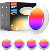 Lumary Smart LED Flush Mount Disk Lights 5/6 Inch, RGBWW WiFi Recessed Surface Mount Ceiling Ligh...