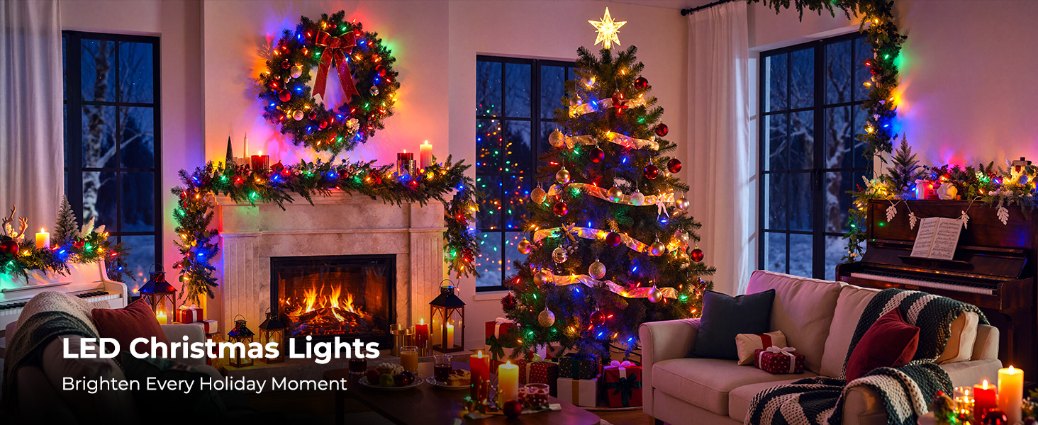 colored christmas lights