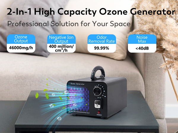 High Capacity Ozone Machine Generator, Commercial Industrial Quartz Tube Air Purifier