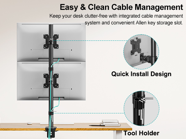 dual vertical monitor stand
