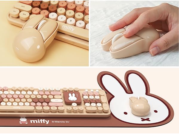 MIFFY MIPOW 104-Key Wireless Keyboard &amp; Mouse Set with Large Desk Pad Matt