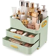 Booklov Large Makeup Organizer for Vanity, Bathroom Countertop, Green | Plastic Cosmetic Display ...