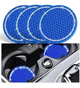 4PCS Bling Car Cup Coaster, 2.75 Inch Auto Car Cup Holder Insert Coasters Silicone Anti-Slip Crys...