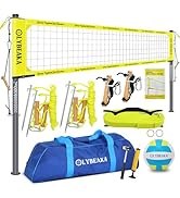 2025 Newly Upgraded Professional Outdoor Volleyball Net Set System for Backyard Beach with Tetoro...