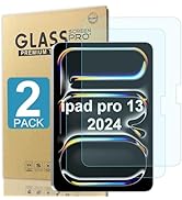 2 Pack Tempered Glass &amp; Blue Light Blocking Screen Protector for iPad Pro 13inch 2024 6th Gen M4,...