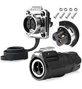 2 Pin IP68 Waterproof Aviation Connector with Locking Screw, Electrical Plug for Automotive, Mari...