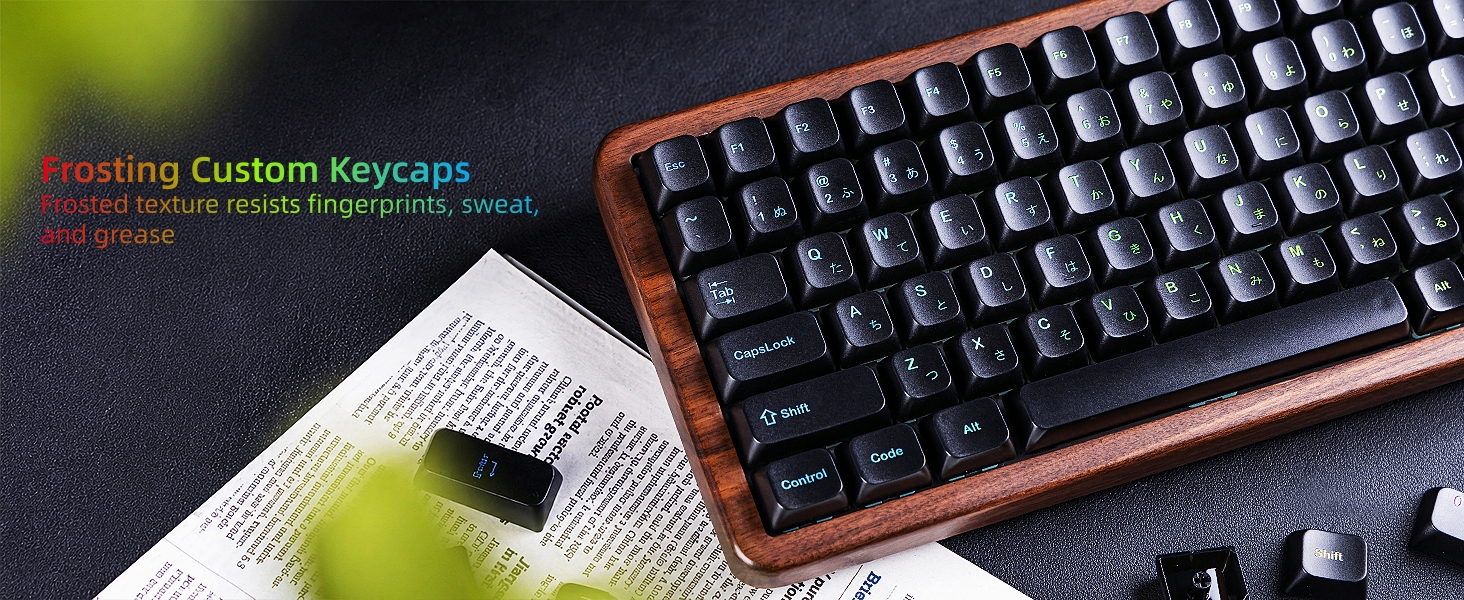 Womier Frosted Jelly Keycaps, Clear Shine Through Keycaps Mechanical Keyboard Caps