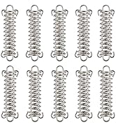 TOBWOLF 10PCS Tent Spring Buckle, Windproof Stainless Steel Rope Tensioner Awning Fixed Hook Buck...