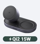 UGREEN Qi2 15W 2-in-1 Wireless Charger, MagSafe Compatible Fast Charging Station for iPhone 17/16...