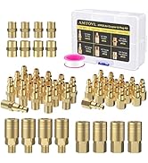 AMTOVL Air Coupler &amp; Plug Kit 47PCS – 1/4" NPT Air Hose Fittings Set, Industrial Quick Connect, B...
