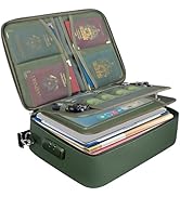 BALEINE Fireproof Document Box with Lock, Portable Fireproof Document Bag Waterproof Fire Proof F...