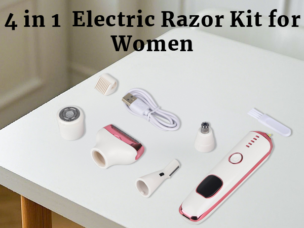 Electric Razor for Women Men Facial Hair Remover, Rechargeable Led Display Hair Removal Kit