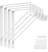 4 Pack Heavy Duty Closet Shelf Rod Brackets 11x11 Inch, 300lbs Wall Mount Closet Shelves Bracket ...