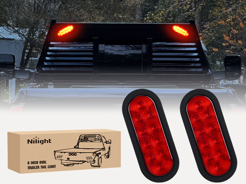 6inch oval trailer lights red 10led brake stop turn signals lighting for truck trailer rv camper 