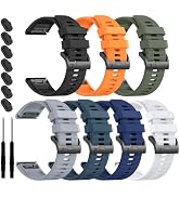 ZPJPPLX 26mm Silicone Sport Bands Compatible with Garmin Fenix 7X/7X Pro/Fenix 6X/6X Pro/Fenix 5X...