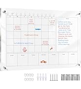 Marribol Large Acrylic Calendar for Wall,24"X16",Acrylic Dry Erase Calendar for Wall,Clear Acryli...