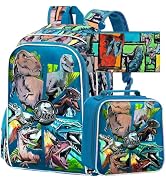 CCJPX 3PCS Dinosaur Backpack for Boys, 16 Inch Water Resistant Preschool Bookbags, Cool Kindergar...