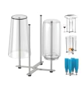 SHILFID Plastic Bag &amp; Bottle Drying Rack, Multifunctional Wine Decanter Holder, Collapsible Count...