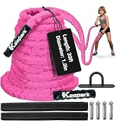Battle Ropes for Home Gym 1 Inch Diameter 30FT Length Workout Rope Exercise Rope Training Ropes w...
