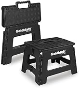 Goldblatt 8.5" Folding Step Stool 2-Pack for Adults and Kids, Heavy-Duty Plastic Portable Foldabl...