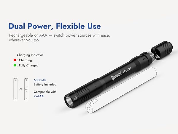 pen flashlight rechargeable