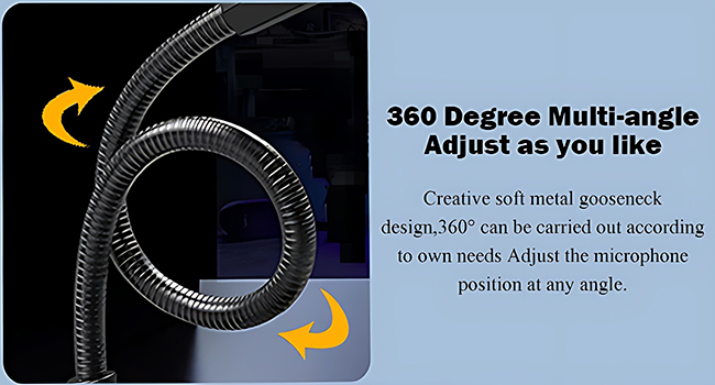 USB Computer Microphone with Mute Button&amp;amp;amp;RGB Glowing Light Compatible with PC Laptop Desktop