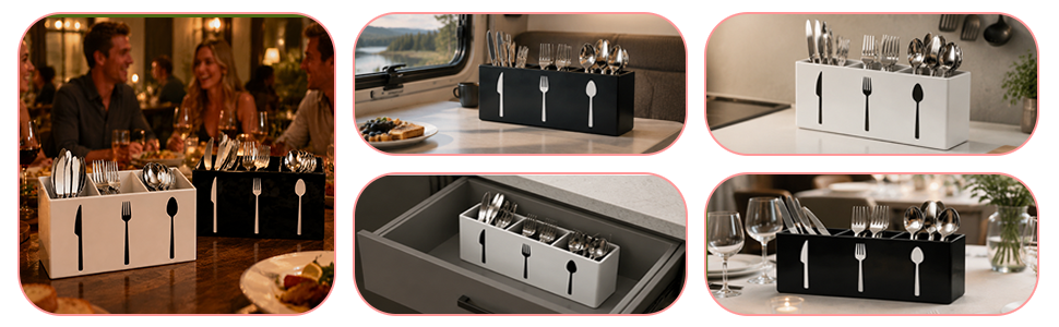 Acrylic Cutlery Storage Organizer Bin