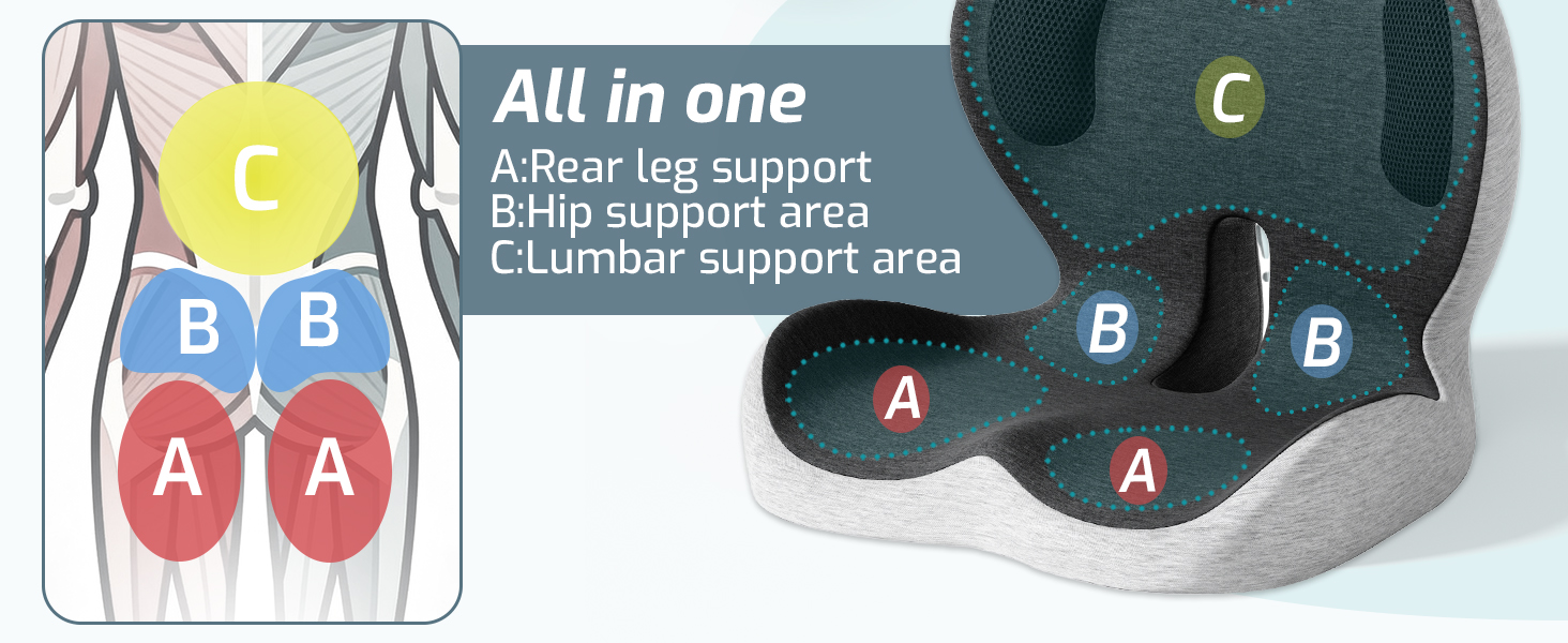 seat cushion with lumbar support chair cushion for back pain