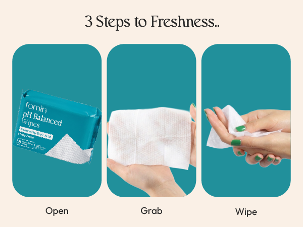 Feminine Mini Wipes New - pH Balanced - Minty Fresh