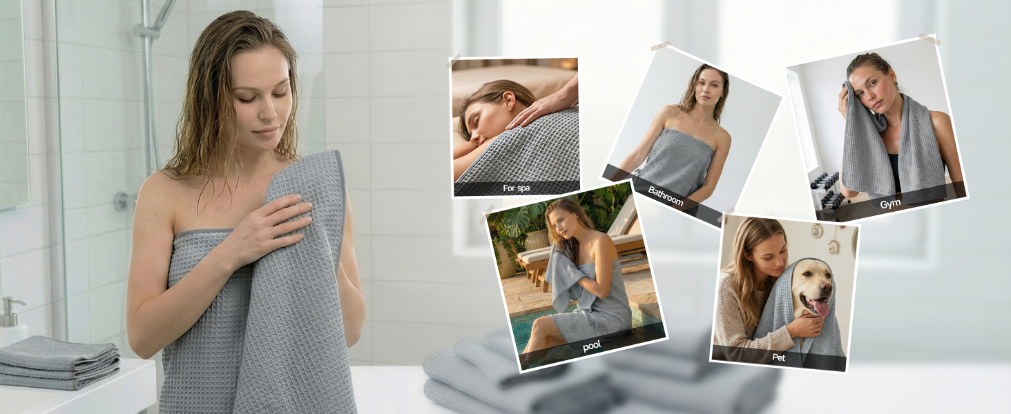 waffle wave bath towels
