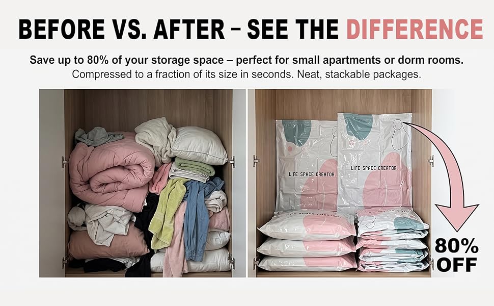 No Pump Vacuum Storage Bags