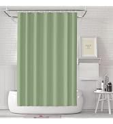 Green Shower Curtain Liner Bath Curtain with 3 Magnets Thickened Water Proof Quick Drying Shower ...