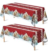 OHOME Christmas Party Decorations | Snowman Plastic Tablecloth for Christmas Decorations Indoor O...
