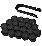 Bawkars 20 PCS Lug Nut Covers, 21mm Bolt Cover Caps with Removal Tool, Hexagonal Plastic Dustproo...