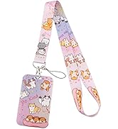 Juanooo Cute Dog Cat Lanyard ID Badge Holder for Keys for Girl Women Teacher Aesthetic School Pre...