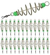 UperUper 25PCS Fishing Feeder Bait Cage, Olive Shape Spring Fishing Feeder Bait Cage Holder with ...