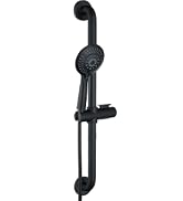BRIGHT SHOWERS Stainless Steel Slide Bar Grab Rail Set Ada Compliant, 5-Spray Handshower with Sli...