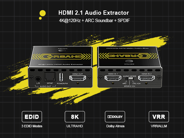 HDMI 2.1 AUDIO EXTRACTOR 4K 120HZ