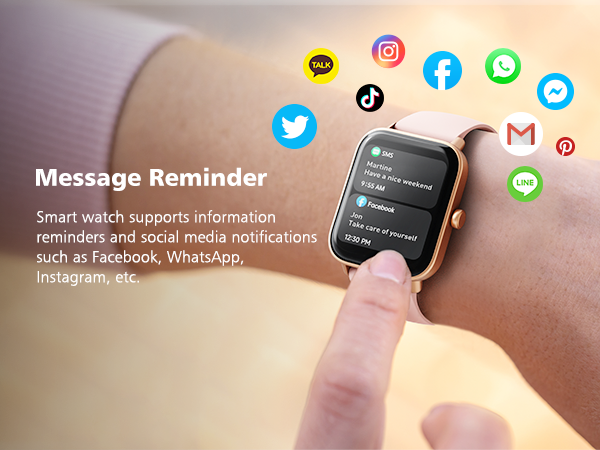 smart watch with calls/SMS reminders/APP notifications