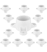 12 Pcs 1 Inch PVC Fittings Flange, 1” Table Leg Screw Caps, PVC Table Cap for DIY Projects Suppor...