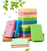 METUUTER 24-Count Cleaning Kitchen Sponge- Compressed Cellulose Sponges Non-Scratch Natural Spong...