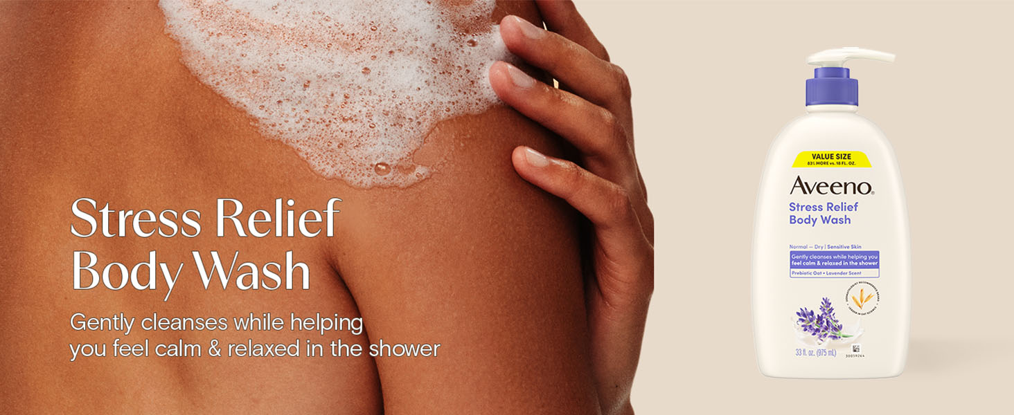 Stress relief body wash, gently cleanses while helping you feel calm and relaxed in the shower