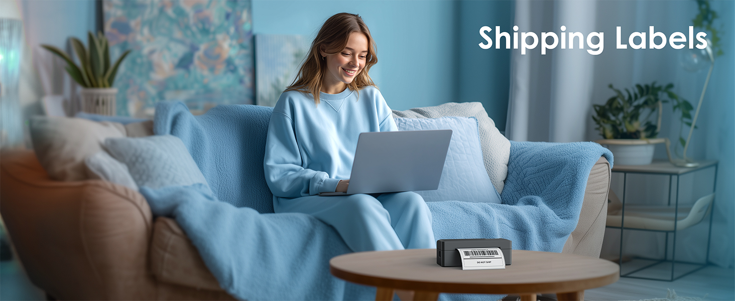 Bluetooth Thermal Shipping Label Printer, 4x6 Wireless Thermal Address Label