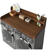 BigPonPon 2-Tier Washer and Dryer Countertop with 2.75" H Guard,54" W x 27.5" D Laundry Counterto...