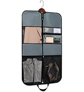pack all 40" Gusseted Travel Garment Bag, Heavy Duty Hanging Suit Bag, Dress Bag for Closet Stora...