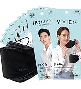KN FLAX [20Packs] KF94 Black - Face Protective Mask for Adult (Black) [Made in Korea] [20 Individ...