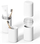 Baluca Travel Toothbrush Holder Case, Portable Tooth Brush and Toothpaste Container Carrier with ...